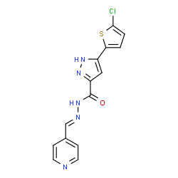 (E)-3-(5-chlorothiophen-2-yl)-N-(pyridin-4-ylmethylene)-1H-pyrazole-5-carbohydrazide结构式