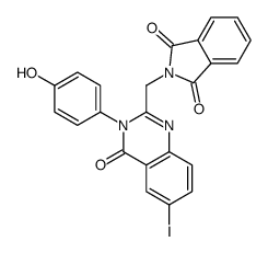 2-[[3-(4-hydroxyphenyl)-6-iodo-4-oxoquinazolin-2-yl]methyl]isoindole-1,3-dione Structure