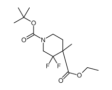 1-tert-butyl 4-ethyl 3,3-difluoro-4-methylpiperidine-1,4-dicarboxylate structure