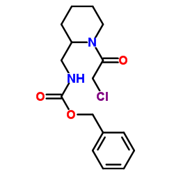 Benzyl {[1-(chloroacetyl)-2-piperidinyl]methyl}carbamate结构式