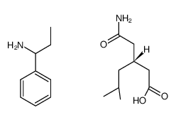 R-(-)-3-(carbamoylmethyl)-5-methylhexanoic acid 1-phenylpropylamine salt Structure