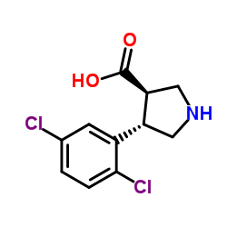 (3R,4S)-4-(2,5-Dichlorophenyl)-3-pyrrolidinecarboxylic acid结构式