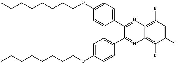 5,8-dibromo-6-fluoro-2,3-bis(4-(octyloxy)phenyl)quinoxaline结构式
