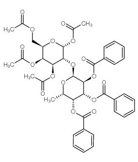 1,3,4,6-Tetra-O-acetyl-2-O-(2,3,4-tri-O-benzoyl-a-L-fucopyranosyl)-D-galactopyranose Structure