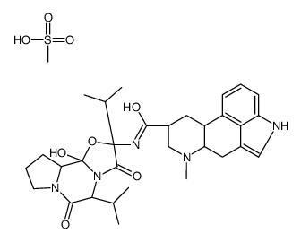 9,10α-dihydro-12'-hydroxy-2',5'α-diisopropylergotaman-3',6',18-trione monomethanesulphonate结构式