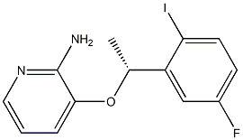 (R)-3-(1-(5-fluoro-2-iodophenyl)ethoxy)pyridin-2-amine structure