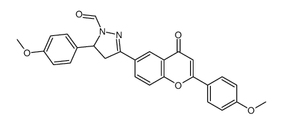 3-(4-methoxyphenyl)-5-[2-(4-methoxyphenyl)-4-oxochromen-6-yl]-3,4-dihydropyrazole-2-carbaldehyde Structure