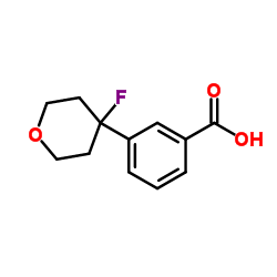 3-(4-Fluorotetrahydro-2H-pyran-4-yl)benzoic acid Structure