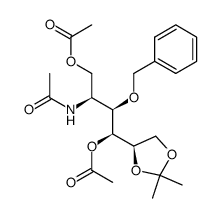 D-Glucitol, 2-(acetylamino)-2-deoxy-5,6-O-(1-methylethylidene)-3-O-(phenylmethyl)-, 1,4-diacetate结构式