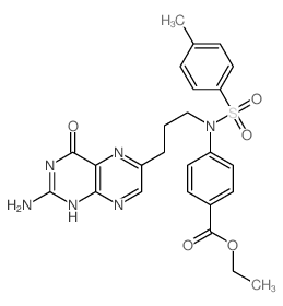 Benzoic acid,4-[[3-(2-amino-3,4-dihydro-4-oxo-6-pteridinyl)propyl][(4-methylphenyl)sulfonyl]amino]-,ethyl ester picture