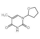 2,4(1H,3H)-Pyrimidinedione,5-methyl-1-(tetrahydro-2-furanyl)- structure