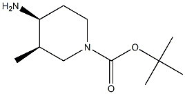 (3R,4S)-4-Amino-3-methyl-piperidine-1-carboxylic acid tert-butyl ester Structure