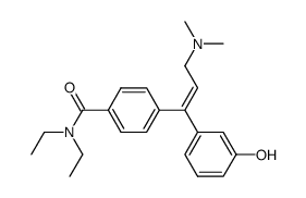 (E)-N,N-Diethyl-4-[[3-dimethylamino-1-(3-hydroxyphenyl)]-1-propenyl]benzamide结构式