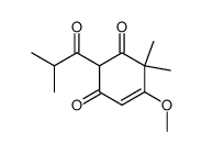 6,6-dimethyl-5-methoxy-2-isobutyrylcyclohex-4-en-1,3-dione结构式