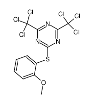 2-[(2-Methoxyphenyl)thio]-4,6-bis(trichloromethyl)-1,3,5-triazine结构式