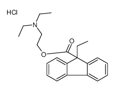 diethyl-[2-(9-ethylfluorene-9-carbonyl)oxyethyl]azanium,chloride Structure