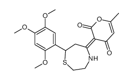 (3E)-6-methyl-3-[7-(2,4,5-trimethoxyphenyl)-1,4-thiazepan-5-ylidene]pyran-2,4-dione Structure