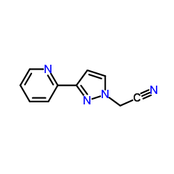 2-(3-(pyridin-2-yl)-1H-pyrazol-1-yl)acetonitrile structure