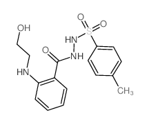 Benzoic acid,2-[(2-hydroxyethyl)amino]-, 2-[(4-methylphenyl)sulfonyl]hydrazide structure