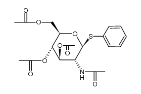 phenyl 2-acetamido-3,4,6-tri-O-acetyl-1,2-di-deoxy-1-thio-β-D-glucopyranoside Structure