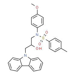 N-(3-(9H-carbazol-9-yl)-2-hydroxypropyl)-N-(4-methoxyphenyl)-4-methylbenzenesulfonamide Structure