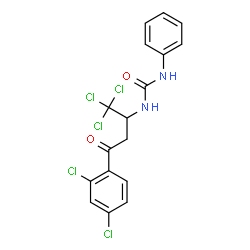 1-phenyl-3-[1,1,1-trichloro-4-(2,4-dichlorophenyl)-4-oxobutan-2-yl]urea结构式