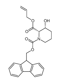 (+)-(2S,3R)-3-hydroxypiperidine-1,2-dicarboxylic acid 2-allyl ester 1-(9H-fluoren-9-ylmethyl) ester结构式