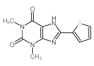 1,3-dimethyl-8-thiophen-2-yl-7H-purine-2,6-dione结构式