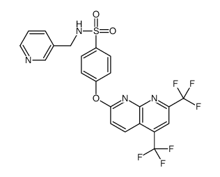 Benzenesulfonamide, 4-[[5,7-bis(trifluoromethyl)-1,8-naphthyridin-2-yl]oxy]-N-(3-pyridinylmethyl)- (9CI) Structure