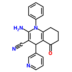 2-Amino-5-oxo-1-phenyl-4-(3-pyridinyl)-1,4,5,6,7,8-hexahydro-3-quinolinecarbonitrile Structure