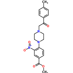 Methyl 4-{4-[2-(4-methylphenyl)-2-oxoethyl]-1-piperazinyl}-3-nitrobenzoate结构式