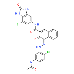 4-[[5-(acetylamino)-2-chloro-4-methylphenyl]azo]-N-(7-chloro-2,3-dihydro-2-oxo-1H-benzimidazol-5-yl)-3-hydroxynaphthalene-2-carboxamide structure