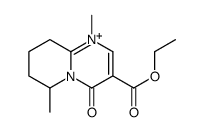 ethyl 1,6-dimethyl-4-oxo-6,7,8,9-tetrahydropyrido[1,2-a]pyrimidin-1-ium-3-carboxylate Structure