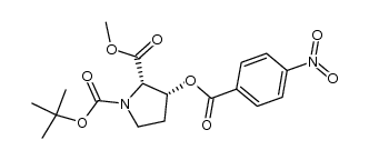 N-tert-butoxycarbonyl-cis-3-(p-nitrobenzoyloxy)-L-proline methyl ester Structure