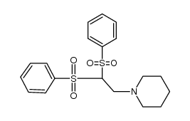 1-(2,2-bis(phenylsulfonyl)ethyl)piperidine Structure