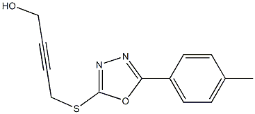 4-[[5-(4-methylphenyl)-1,3,4-oxadiazol-2-yl]sulfanyl]but-2-yn-1-ol结构式