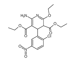 6-amino-4-(2-chloro-5-nitro-phenyl)-2-ethoxy-3,4-dihydro-pyridine-3,5-dicarboxylic acid diethyl ester结构式