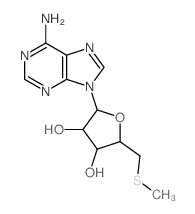 9H-Purin-6-amine,9-(5-S-methyl-5-thio-a-D-xylofuranosyl)- (9CI) structure