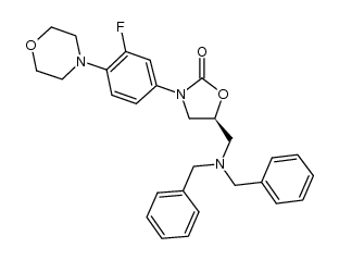 (S)-5-((dibenzylamino)methyl)-3-(3-fluoro-4-morpholino phenyl)-isooxazol-2-one Structure