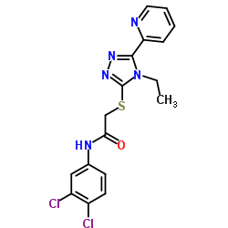 N-(3,4-Dichlorophenyl)-2-{[4-ethyl-5-(2-pyridinyl)-4H-1,2,4-triazol-3-yl]sulfanyl}acetamide结构式