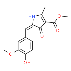 1H-Pyrrole-3-carboxylicacid,4,5-dihydro-5-[(4-hydroxy-3-methoxyphenyl)methylene]-2-methyl-4-oxo-,methylester(9CI)结构式