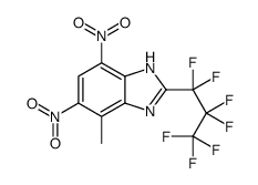 2-(1,1,2,2,3,3,3-heptafluoropropyl)-4-methyl-5,7-dinitro-1H-benzimidazole结构式