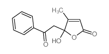 5-hydroxy-4-methyl-5-phenacyl-furan-2-one structure