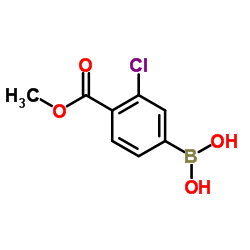 [3-Chloro-4-(methoxycarbonyl)phenyl]boronic acid structure