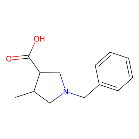 (3S,4S)-1-Benzyl-4-methyl-3-pyrrolidinecarboxylic acid Structure