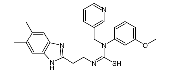 Thiourea, N-[2-(5,6-dimethyl-1H-benzimidazol-2-yl)ethyl]-N-(3-methoxyphenyl)-N-(3-pyridinylmethyl)- (9CI) structure