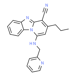 3-propyl-1-((pyridin-2-ylmethyl)amino)benzo[4,5]imidazo[1,2-a]pyridine-4-carbonitrile structure