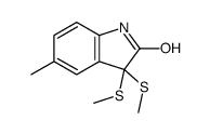 5-methyl-3,3-bis(methylsulfanyl)-1H-indol-2-one结构式
