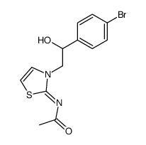 2-(2-acetylimino-thiazol-3-yl)-1-(4-bromo-phenyl)-ethanol Structure