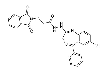 N,N-phthaloyl-β-alanine (7-chloro-5-phenyl-1,3-dihydro-benzo[e][1,4]diazepin-2-ylidene)-hydrazide Structure